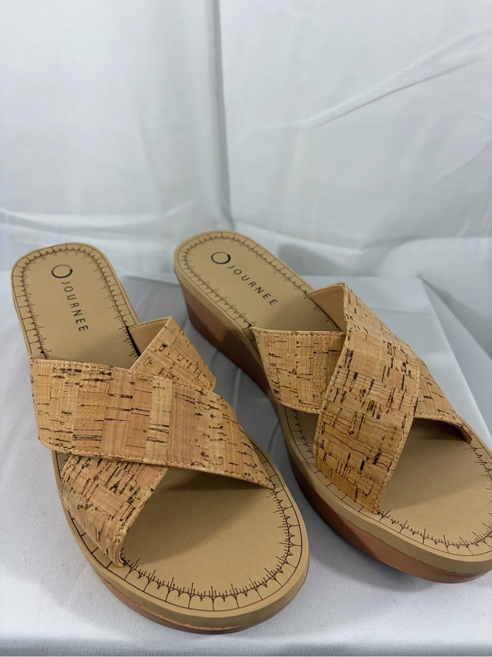NWT Journee Women’s Size 12 Cork Wedge Sandals